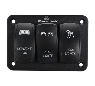 POWERTECH πάνελ σκαφών PTL-018 με 3x διακόπτες φώτων, IP65