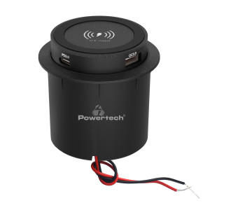 POWERTECH ασύρματος φορτιστής PTL-025 με USB & USB-C θύρες, 15W/30W, μαύρος POWERTECH ασύρματος φορτιστής PTL-025 με USB & USB-C θύρες, 15W/30W, μαύρος