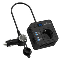 POWERTECH inverter αυτοκινήτου PTL-028, 200W, 12V/24V DC σε 110V/220V AC, με 2x USB-C/2x USB POWERTECH inverter αυτοκινήτου PTL-028, 200W, 12V/24V DC σε 110V/220V AC, με 2x USB-C/2x USB