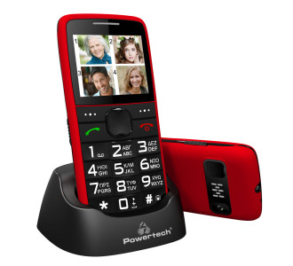 POWERTECH Κινητό Τηλέφωνο Sentry Eco PTM-25, SOS Call, με φακό, κόκκινο