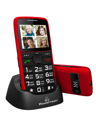 POWERTECH Κινητό Τηλέφωνο Sentry Eco PTM-25, SOS Call, με φακό, κόκκινο POWERTECH Κινητό Τηλέφωνο Sentry Eco PTM-25, SOS Call, με φακό, κόκκινο