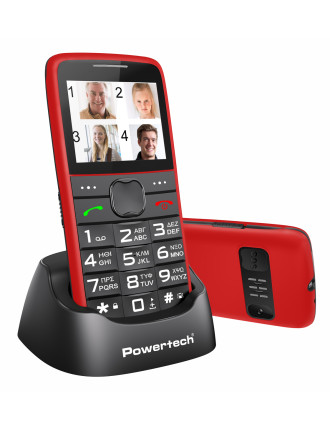 POWERTECH κινητό τηλέφωνο Sentry Eco V2, dual SIM, πλήκτρο SOS, κόκκινο POWERTECH κινητό τηλέφωνο Sentry Eco V2, dual SIM, πλήκτρο SOS, κόκκινο