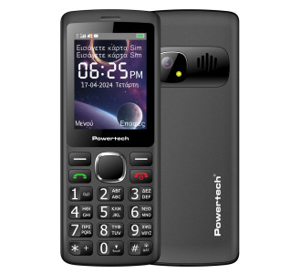POWERTECH κινητό τηλέφωνο Sentry 4G Bar, 2.4", dual SIM, με κάμερα, μαύρο
