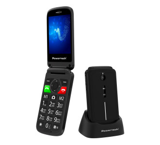 POWERTECH κινητό τηλέφωνο Sentry 2.8, 2.8", dual SIM, πλήκτρο SOS, μαύρο