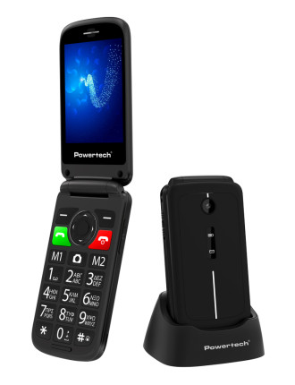 POWERTECH κινητό τηλέφωνο Sentry 2.8, 2.8", dual SIM, πλήκτρο SOS, μαύρο