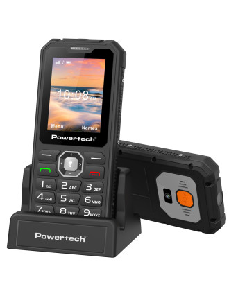 POWERTECH κινητό τηλέφωνο Sentry Armor, dual SIM, πλήκτρο SOS, 4G, IP67, μαύρο