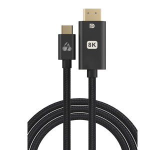 POWERTECH καλώδιο USB-C σε DisplayPort PTR-0138, 8K/120Hz, 1m, μαύρο