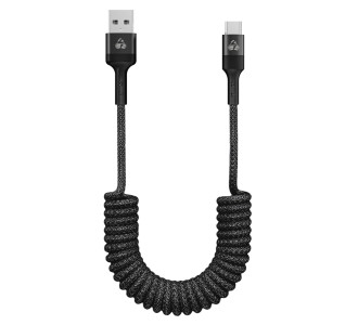 POWERTECH καλώδιο USB-C σε USB PTR-0197 με spiral καλώδιο, PD 60W, 480Mbps, 1m, μαύρο POWERTECH καλώδιο USB-C σε USB PTR-0197 με spiral καλώδιο, PD 60W, 480Mbps, 1m, μαύρο