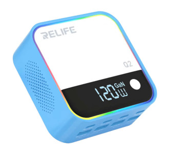 RELIFE σταθμός φόρτισης Q2, 4x USB-C & 4x USB, 120W, GaN, μπλε RELIFE σταθμός φόρτισης Q2, 4x USB-C & 4x USB, 120W, GaN, μπλε
