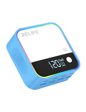 RELIFE σταθμός φόρτισης Q2, 4x USB-C & 4x USB, 120W, GaN, μπλε