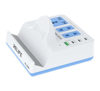 RELIFE σταθμός φόρτισης RL-309H, USB/3x USB-C/3x DC/wireless, 72W, λευκός RELIFE σταθμός φόρτισης RL-309H, USB/3x USB-C/3x DC/wireless, 72W, λευκός