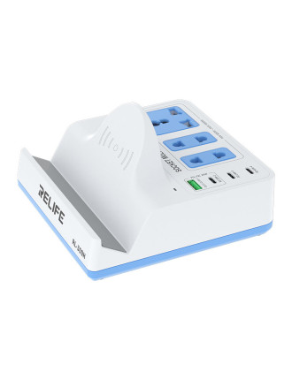 RELIFE σταθμός φόρτισης RL-309H, USB/3x USB-C/3x DC/wireless, 72W, λευκός