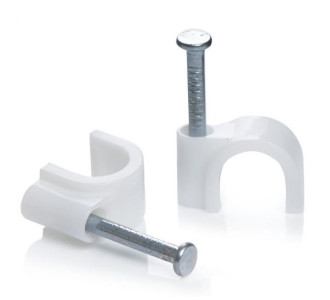 POWERTECH Ρόκα στήριξης καλωδίων ROCA-006, Round, 9mm, λευκή, 100τμχ