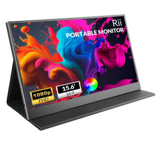 RIITEK φορητή οθόνη RS100, IPS, 15.6" 1920x1080, HDR, mini HDMI/USB-C, με ηχεία