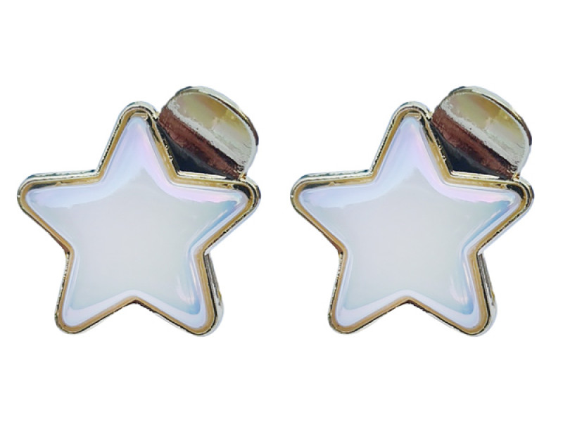 ROXXANI κλιπ μαλλιών RXN-0008 με οπάλ πέτρα σε σχήμα αστέρι, χρυσό, 2τμχ
