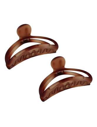 ROXXANI κλιπ μαλλιών RXN-0015, καφέ, 9.5cm, 2τμχ ROXXANI κλιπ μαλλιών RXN-0015, καφέ, 9.5cm, 2τμχ