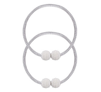 ROXXANI δέστρα κουρτίνας RXN-0024, μαγνητική, 43cm, γκρι, 2τμχ