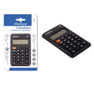 BEBASIC αριθμομηχανή τσέπης S059, μπαταρίας, 8 ψηφία, μαύρη