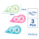 BEBASIC σετ διορθωτική ταινία S063, 5mm x 12m, μπλε/πράσινη/ροζ, 3τμχ