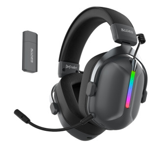SADES gaming headset Defender, ασύρματα & ενσύρματα, 50mm, 1050mAh, RGB, multi-platform, μαύρο