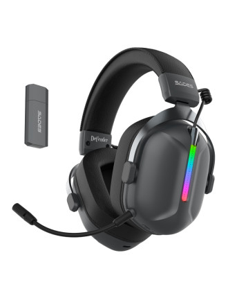 SADES gaming headset Defender, ασύρματα & ενσύρματα, 50mm, 1050mAh, RGB, multi-platform, μαύρο