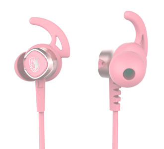 SADES gaming earphones Wings 20 με μικρόφωνο, 3.5mm, Φ12mm, 1.2m, ροζ