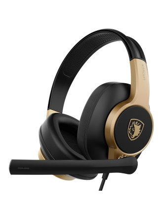 SADES gaming headset UPOWER, 3.5mm σύνδεση, 40mm, μαύρο/χρυσό