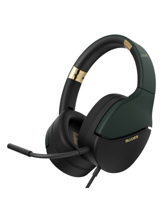 SADES gaming headset SPOWER, 3.5mm σύνδεση, 40mm, multi-platform, μαύρο/πράσινο SADES gaming headset SPOWER, 3.5mm σύνδεση, 40mm, multi-platform, μαύρο/πράσινο