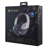 SADES gaming headset SPOWER, 3.5mm σύνδεση, 40mm, multi-platform, ασημί