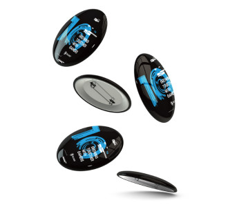 SADES κονκάρδα 10th Anniversary SA-BADGE, μαύρη