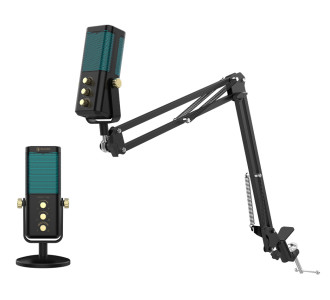SADES gaming μικρόφωνο Night Owl με βάση γραφείου & επιτραπέζια, καρδιοειδές, USB, μαύρο