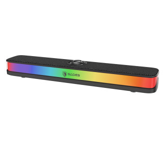 SADES soundbar Posevolt με RGB φωτισμό, 10W, Bluetooth & USB-C/USB, μαύρο