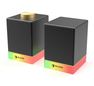 SADES gaming ηχεία Dionsyn με RGB φωτισμό, 2x 5W, Bluetooth & USB-C/USB, μαύρα