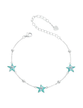 BAMOER βραχιόλι SCB276, σχήμα κοχύλι, ασήμι 925, ασημί/βεραμάν