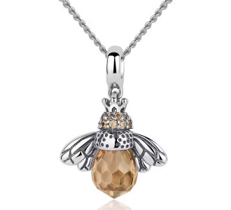 BAMOER κολιέ μέλισσα SCC035+SCA010-45 με κυβική ζιρκόνια, ασήμι 925, ασημί BAMOER κολιέ μέλισσα SCC035+SCA010-45 με κυβική ζιρκόνια, ασήμι 925, ασημί