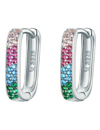 BAMOER σκουλαρίκια κρίκοι SCE1218, κυβική ζιρκόνια, ασήμι 925, ασημί BAMOER σκουλαρίκια κρίκοι SCE1218, κυβική ζιρκόνια, ασήμι 925, ασημί