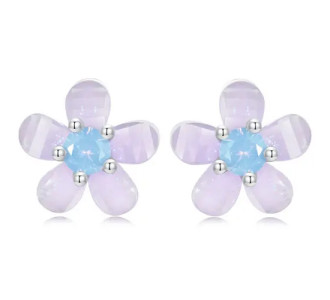 BAMOER σκουλαρίκια καρφωτά SCE1733 με οπάλ πέτρα, ασήμι 925, ασημί