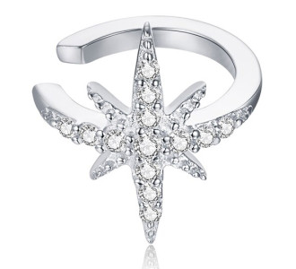 BAMOER σκουλαρίκι cuff SCE999-A με κυβική ζιρκόνια, ασήμι 925, ασημί BAMOER σκουλαρίκι cuff SCE999-A με κυβική ζιρκόνια, ασήμι 925, ασημί