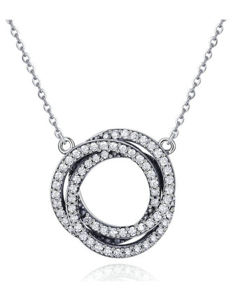 BAMOER κολιέ SCN259 με κυβική ζιρκόνια, ασήμι 925, ασημί