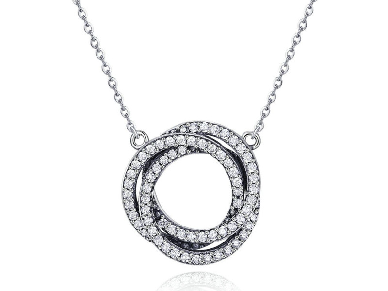 BAMOER κολιέ SCN259 με κυβική ζιρκόνια, ασήμι 925, ασημί BAMOER κολιέ SCN259 με κυβική ζιρκόνια, ασήμι 925, ασημί