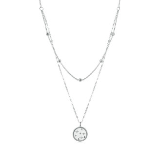 BAMOER κολιέ SCN365 δυο σειρών, ασήμι 925, ασημί BAMOER κολιέ SCN365 δυο σειρών, ασήμι 925, ασημί