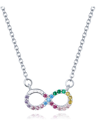 BAMOER κολιέ άπειρο SCN402 με κυβική ζιρκόνια, ασήμι 925, ασημί