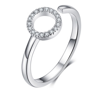 BAMOER δαχτυλίδι SCR545 με κυβική ζιρκόνια, ανοιγόμενο, ασήμι 925, ασημί BAMOER δαχτυλίδι SCR545 με κυβική ζιρκόνια, ανοιγόμενο, ασήμι 925, ασημί