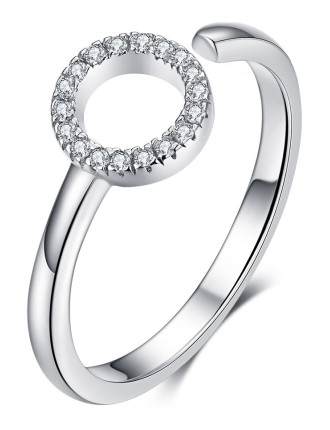 BAMOER δαχτυλίδι SCR545 με κυβική ζιρκόνια, ανοιγόμενο, ασήμι 925, ασημί BAMOER δαχτυλίδι SCR545 με κυβική ζιρκόνια, ανοιγόμενο, ασήμι 925, ασημί