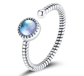 BAMOER δαχτυλίδι SCR698, ανοιγόμενο, ασήμι 925, ασημί