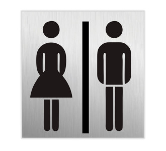 SEILFLECHTER πινακίδα WC γυναικών/ανδρών 972062, αυτοκόλλητη, 60x60mm