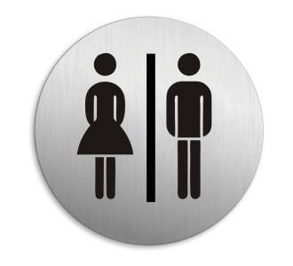 SEILFLECHTER πινακίδα WC γυναικών/ανδρών 972069, αυτοκόλλητη, Φ75mm