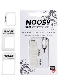 NOOSY Nano SIM & Micro SIM Adapter Set, λευκό