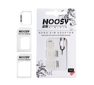 NOOSY Nano SIM & Micro SIM Adapter Set, λευκό
