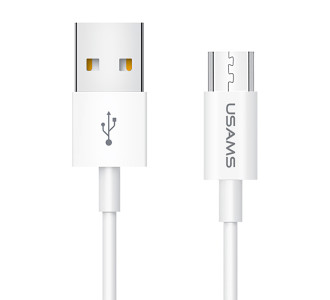 USAMS καλώδιο Micro USB σε USB US-SJ284, 2A, 1m, λευκό